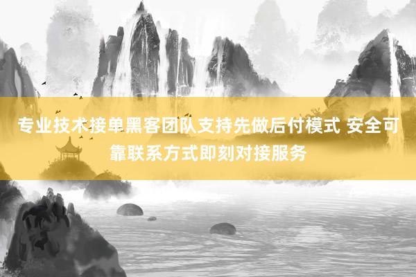 专业技术接单黑客团队支持先做后付模式 安全可靠联系方式即刻对接服务