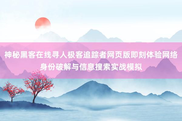 神秘黑客在线寻人极客追踪者网页版即刻体验网络身份破解与信息搜索实战模拟
