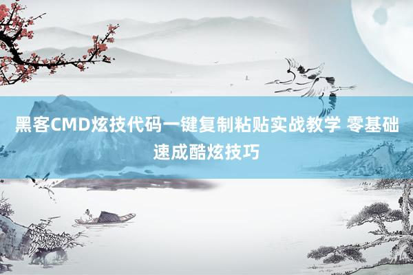黑客CMD炫技代码一键复制粘贴实战教学 零基础速成酷炫技巧