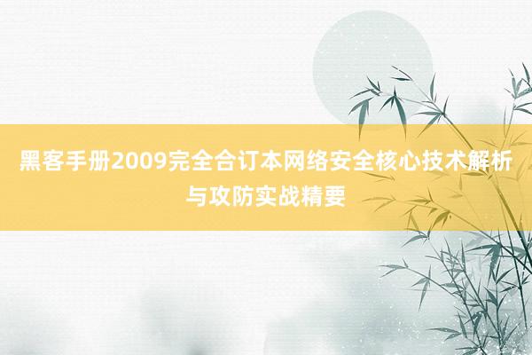 黑客手册2009完全合订本网络安全核心技术解析与攻防实战精要