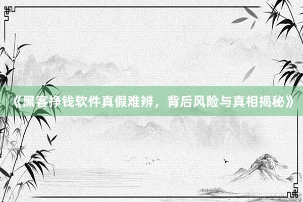《黑客挣钱软件真假难辨，背后风险与真相揭秘》